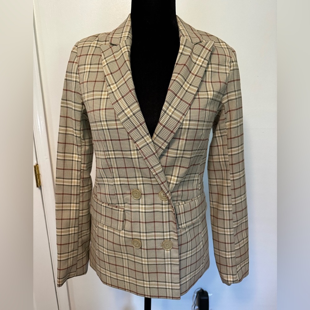 PULL&BEAR Women's Plaid Blazer / Jacket